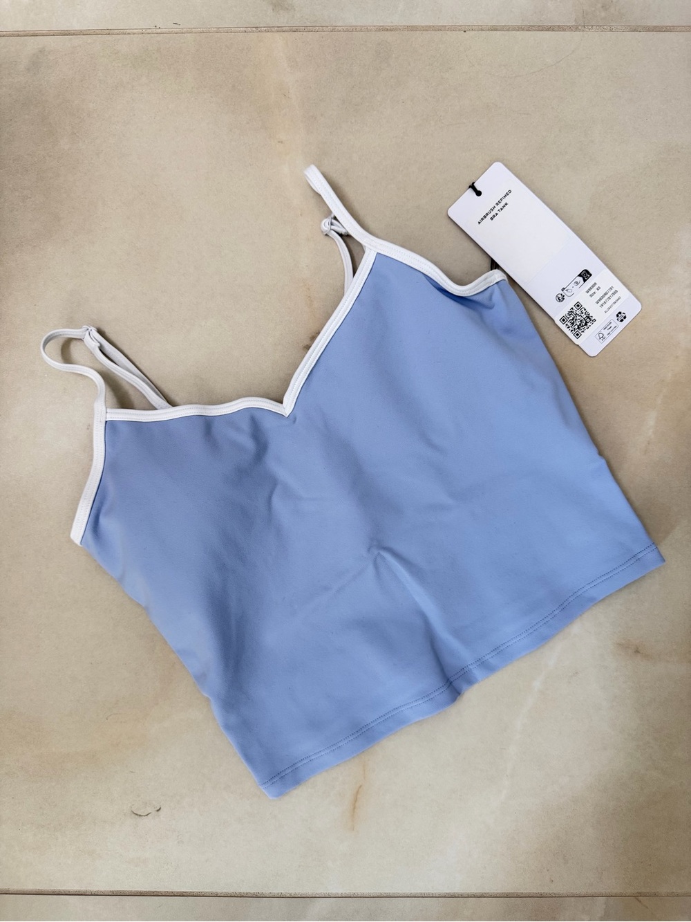 🩵ALO🩵 LIGHT PROVENCE BLUE Airbrush Refined Bra Tank - Picture 4 of 7